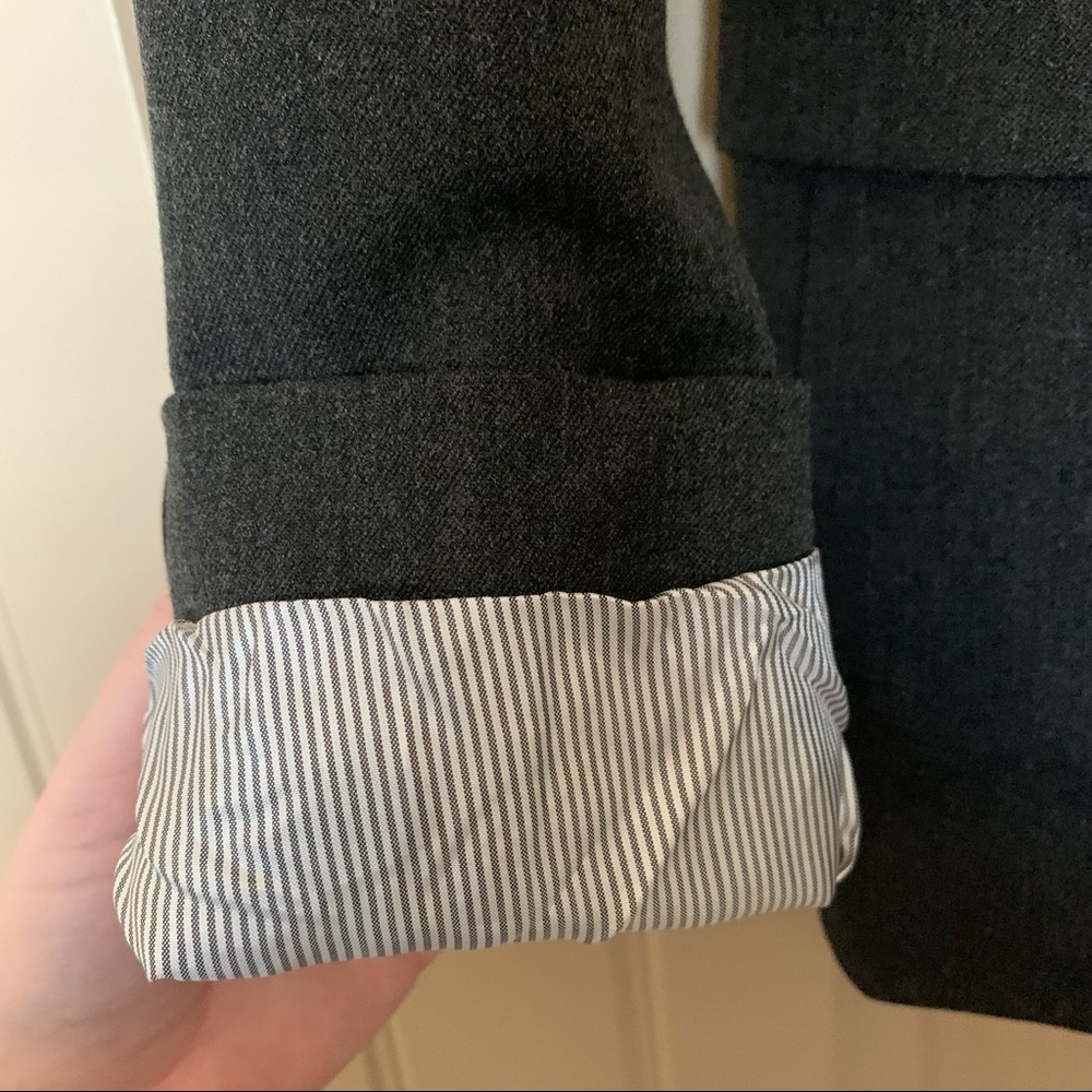 Express One Button Classic Charcoal Gray Blazer - image 7